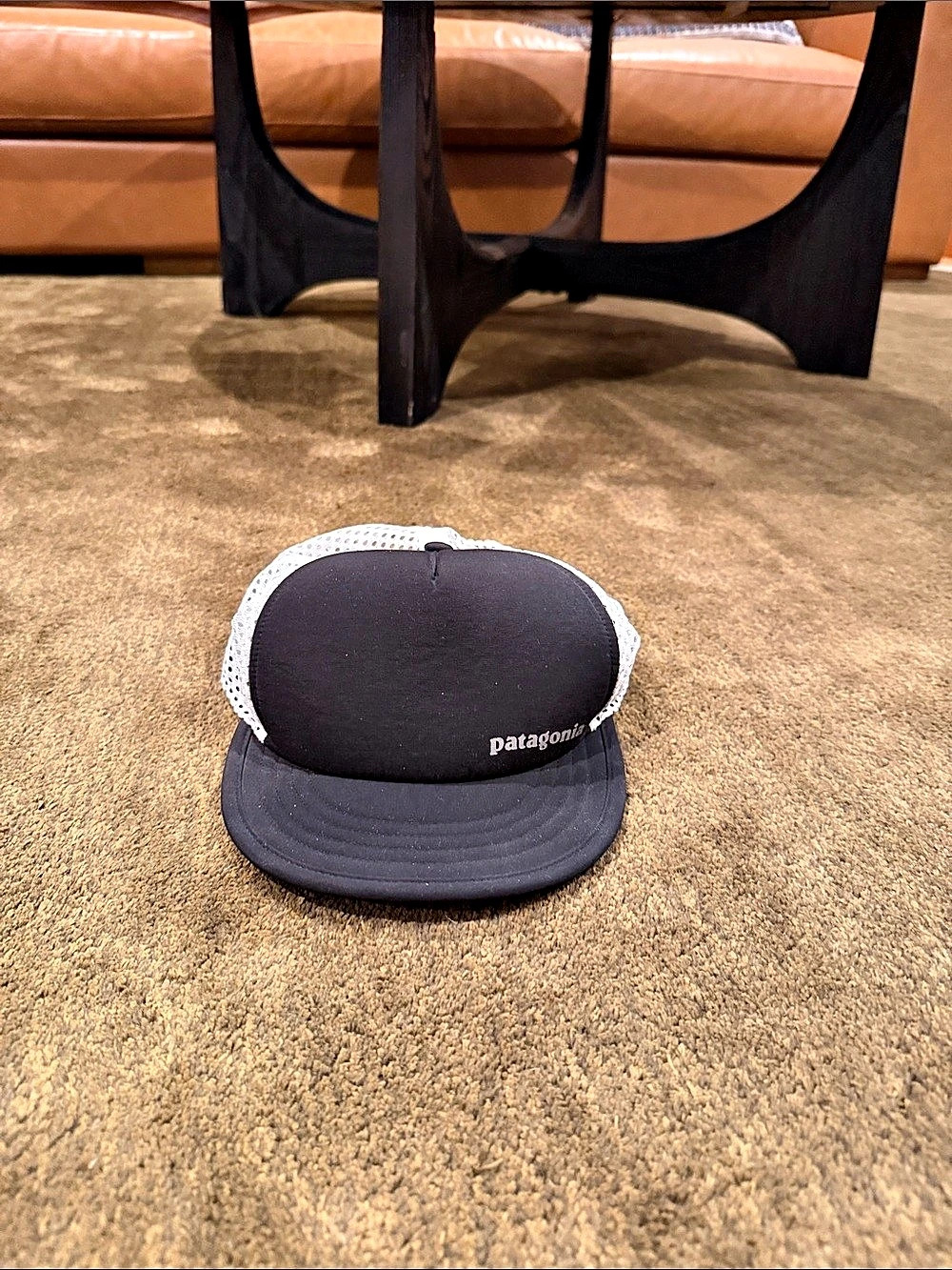 patagonia running Trucker Hat Black & White